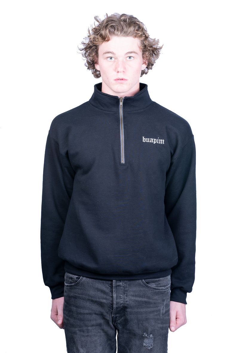 QUARTER ZIP FLEECE BLACK
